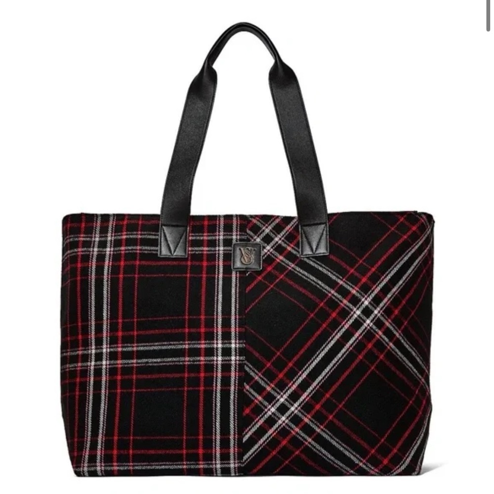 Victoria’s Secret plaid tote bag